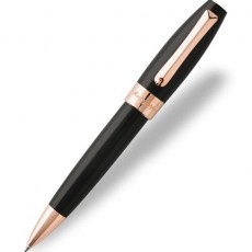 MONTEGRAPPA: Penna sfera Fortuna nera finit. placc. oro rosa