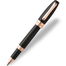 MONTEGRAPPA. Penna roller Fortuna nera finit. placc. oro rosa