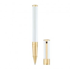 Penna roller D-INITIAL bianca finiture oro Penna roller D-INITIAL bianca finiture oro