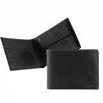 Portafoglio slim portamonete 4 c credito smooth pelle nera 